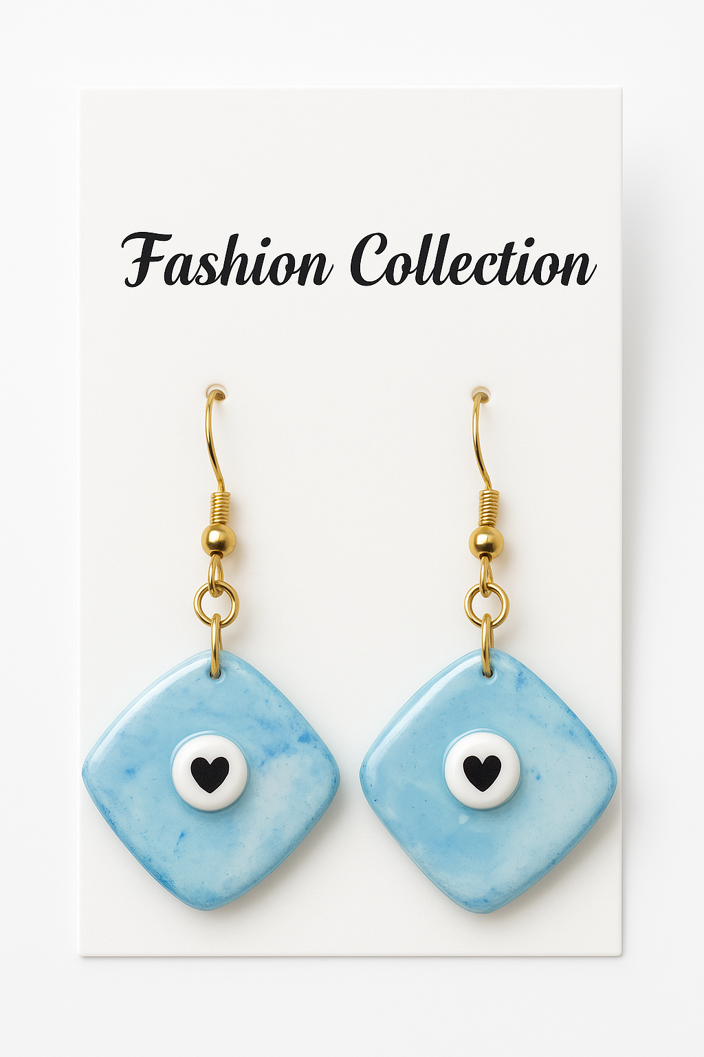 Handmade Blue Charm Earring – Turquoise Blue Ceramic