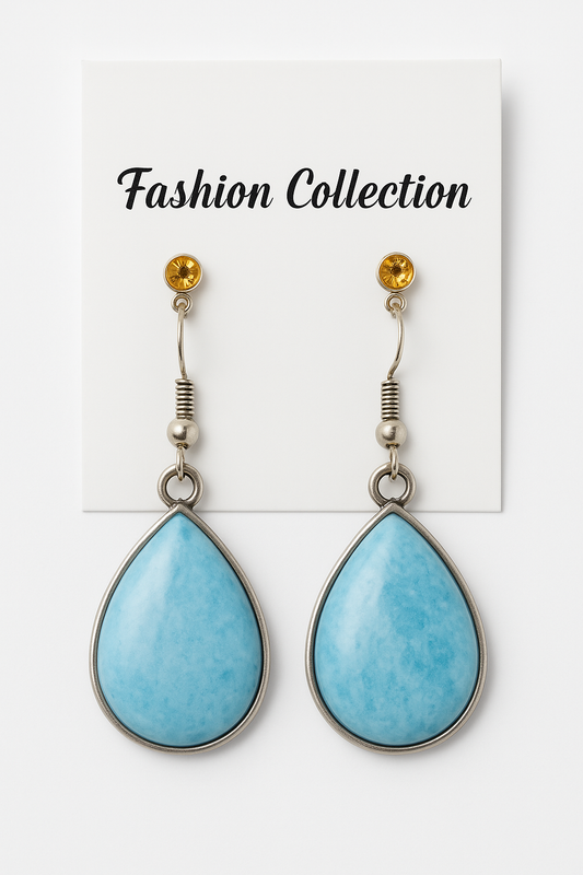 Aqua Teardrop Earrings
