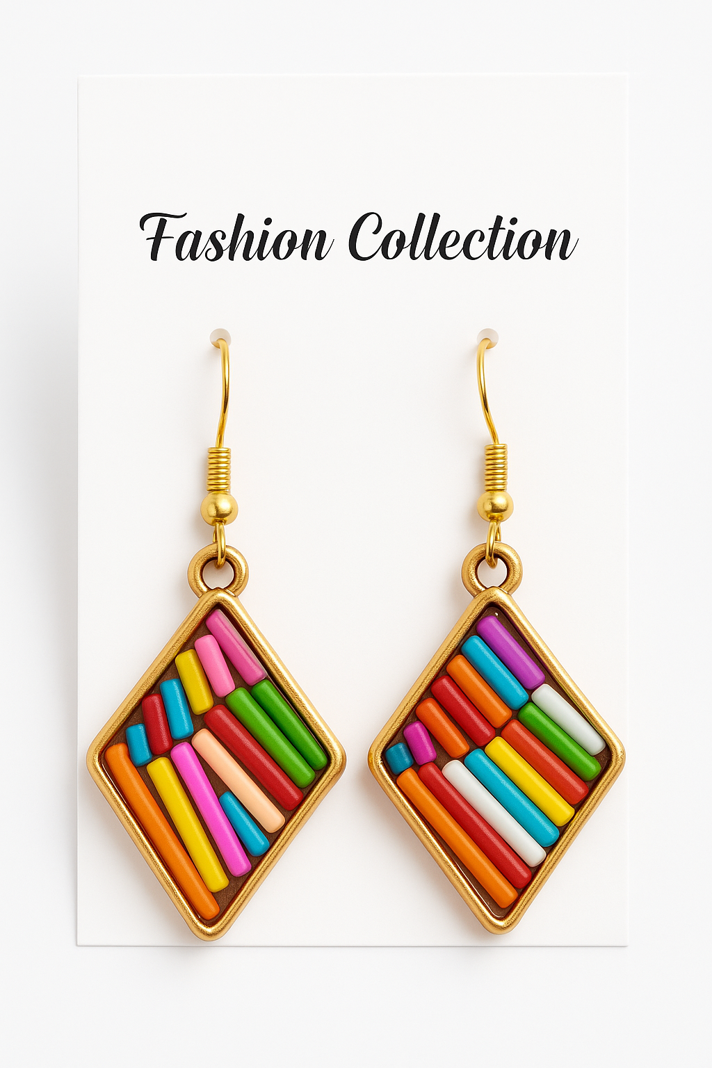 Bold Multicolour Geometric Earrings – Statement Jewellery for Women in Pakistan