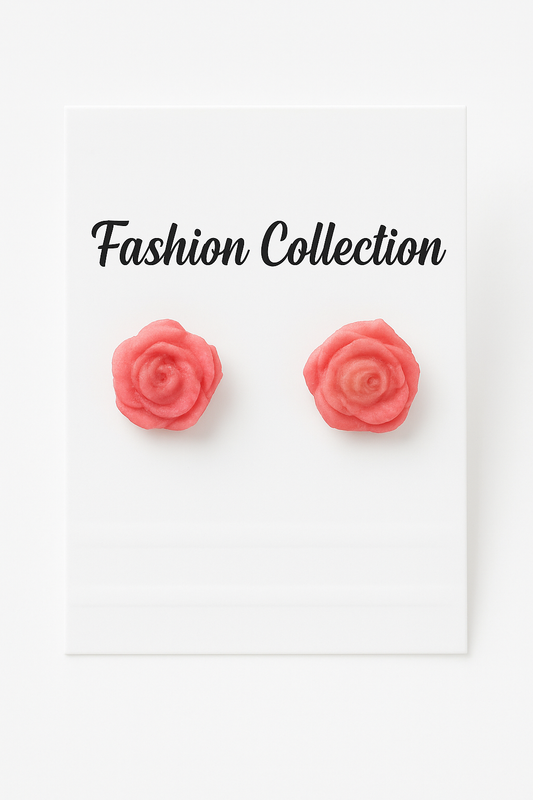 Pink Rose Stud Earrings – Elegant Floral Jewelry for Girls & Women in Pakistan